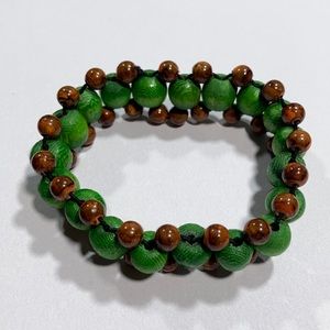 🍀 2 for $20 Handmade Painted Lightweight Stretchy Bracelet with Wooden Beads